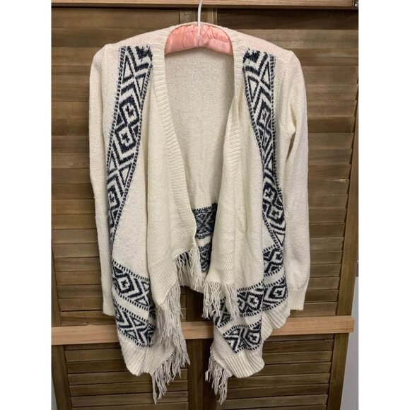 Hollister Sweaters - Hollister Tribal Pattern Knit Cardigan With Fringe Size Small